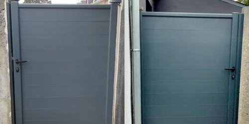 Pose d'un portillon de jardin en aluminium